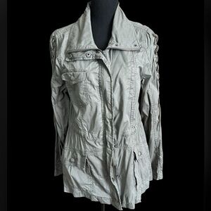 Ashley By 26 International Womens Jacket Green Utility Full Zip Size L